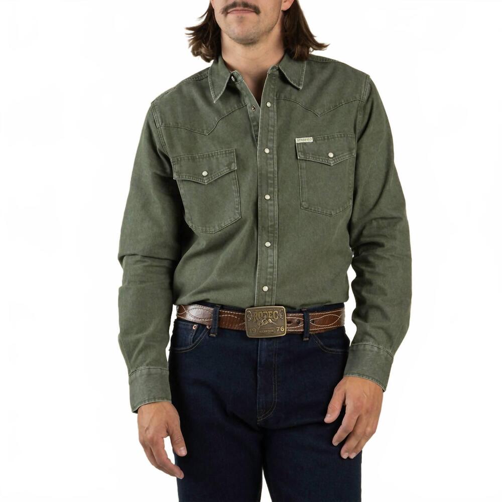 NEW SENDERO PROVISIONS CO. wyatt pearl snap shirt in olive
